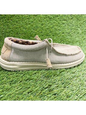 Hey Dude Wally Sox Mens Size 8 Beige Athletic Casual Walking Slip On Shoes